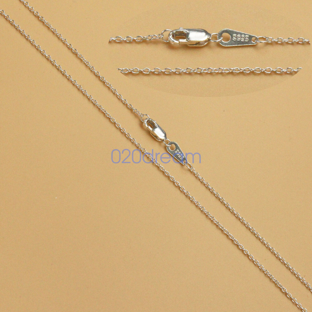 Real 925 Sterling Silver Necklace 1.2mm Cross Chain 14-24″ Lobster Clasp Stamped