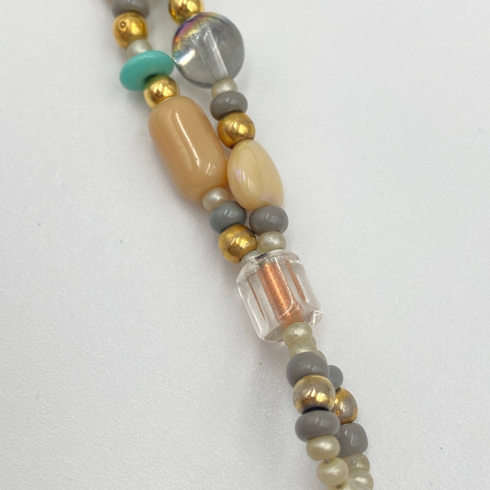Beautiful Double Strand Bracelet, Earth Tone I Love You Half Moon Stars Bracelet