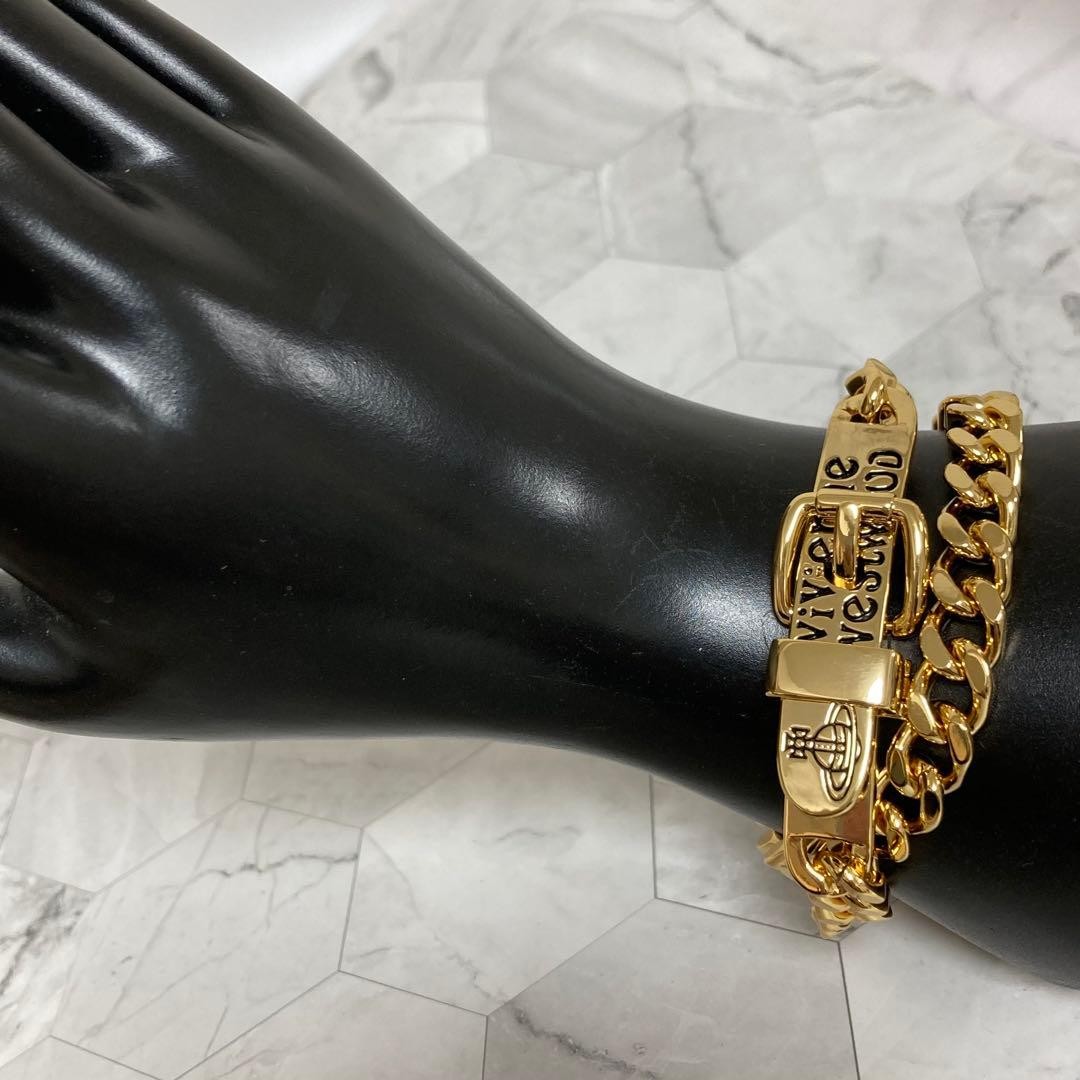 Vivienne Westwood Necklace Bracelet 2way AUGUSTINO Choker Buckle Gold NO BOX