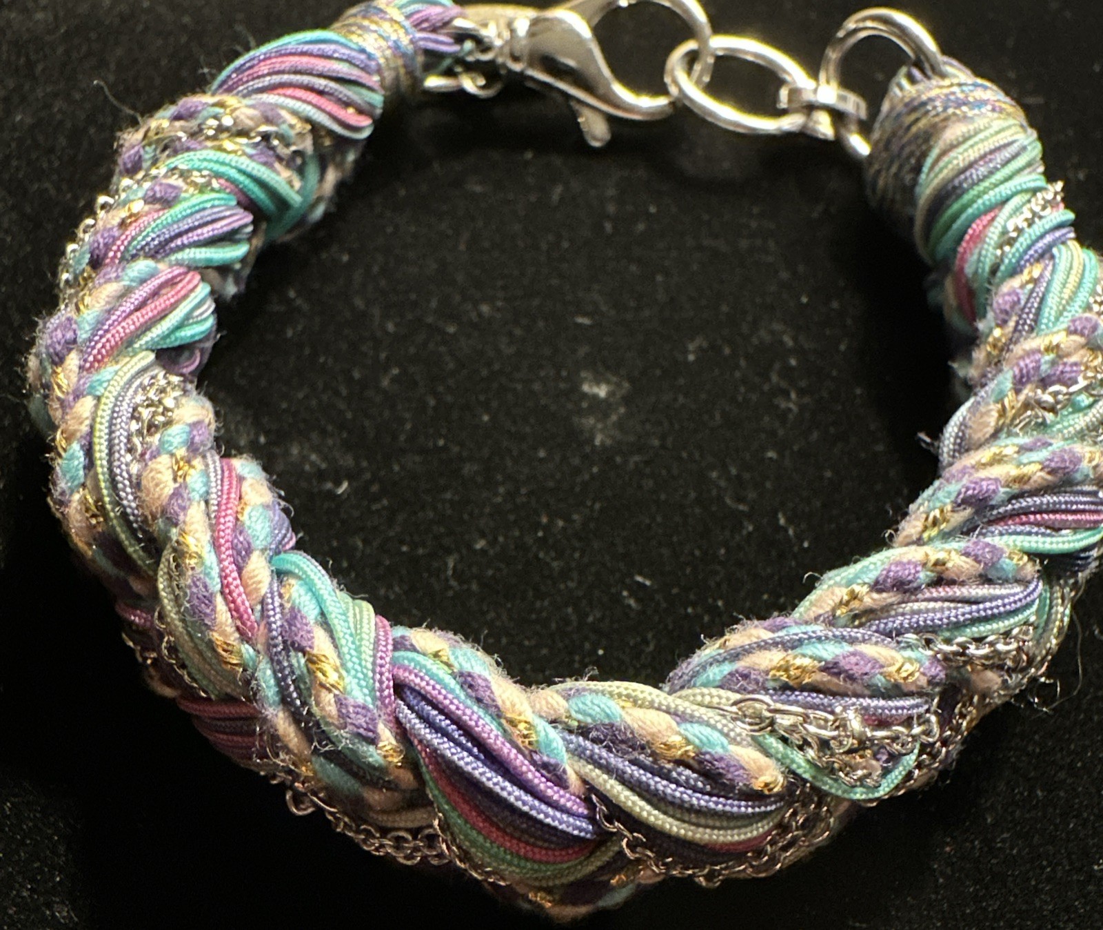 Kendra Scott Masie Silver Tone Corded Friendship Bracelet Periwinkle Blue Purple