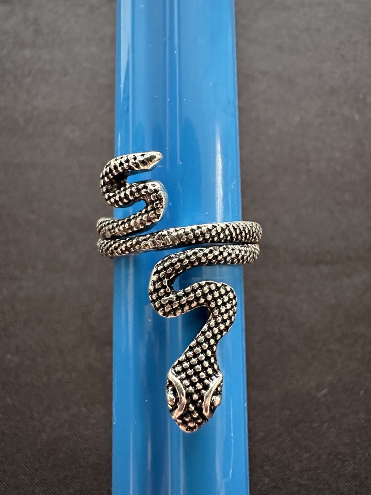 3 Three Snake Gothic Halloween Silver Tone Metal Adjustable Rings Intertwined