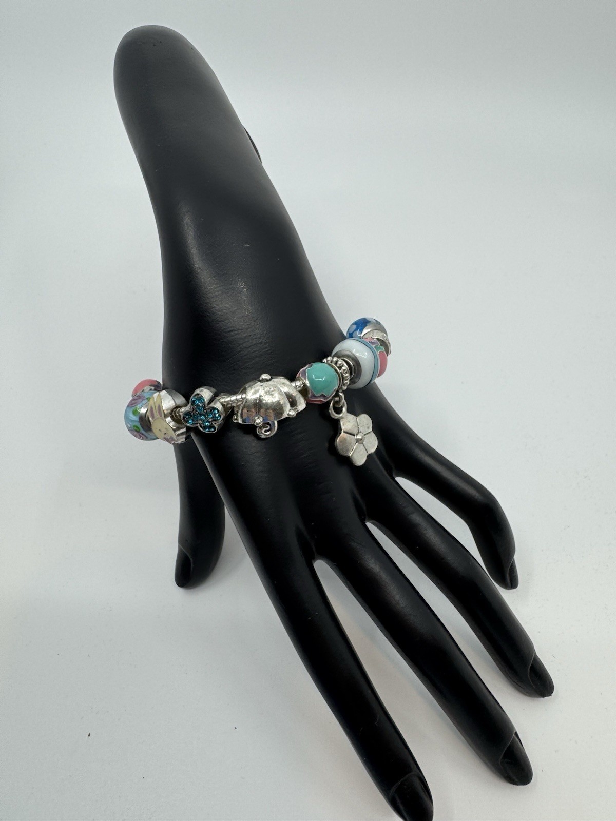 Willabee and Ward Monthly Charm Bracelet APRIL Silver Easter Bunny