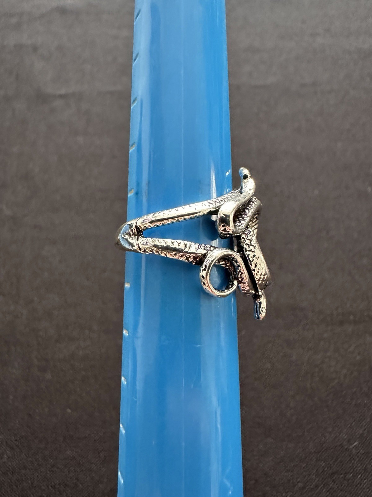 3 Three Snake Gothic Halloween Silver Tone Metal Adjustable Rings Intertwined