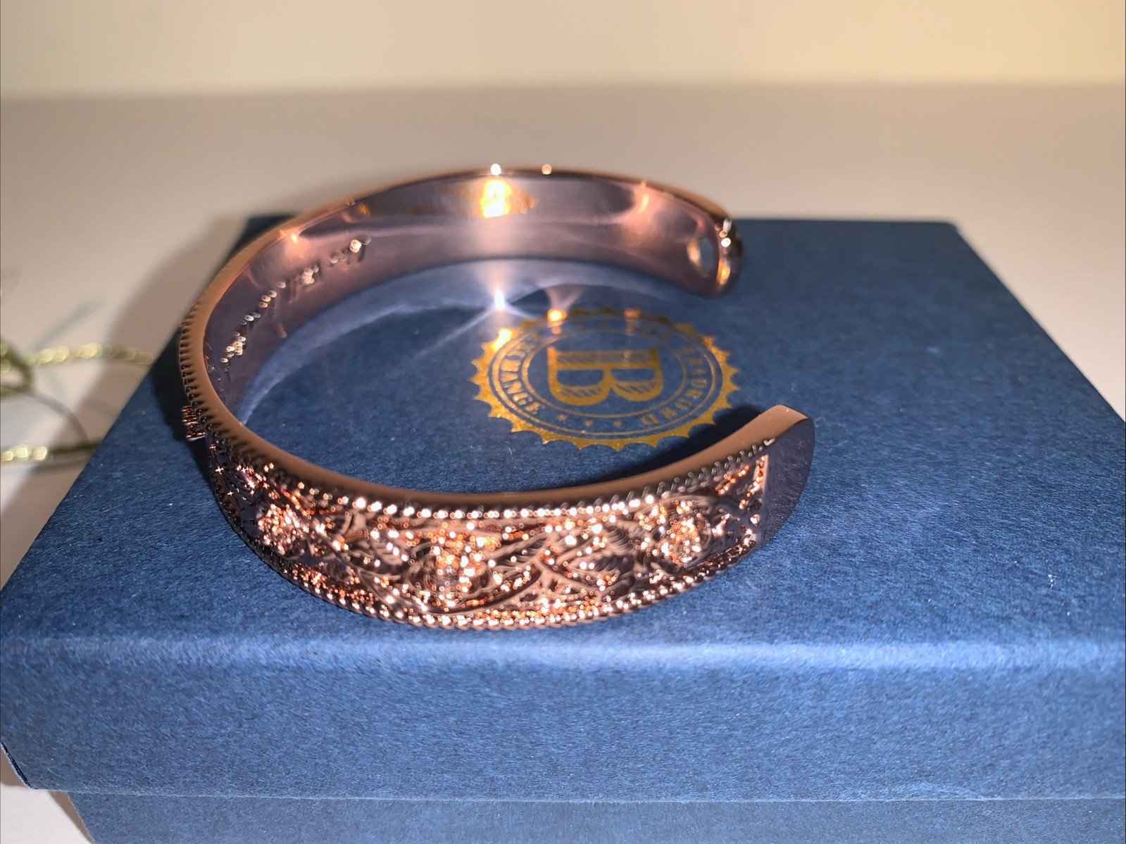 Bradford Exchange Nature’s Healing Beauty Copper Cuff Bracelet Bohemian NIB COA