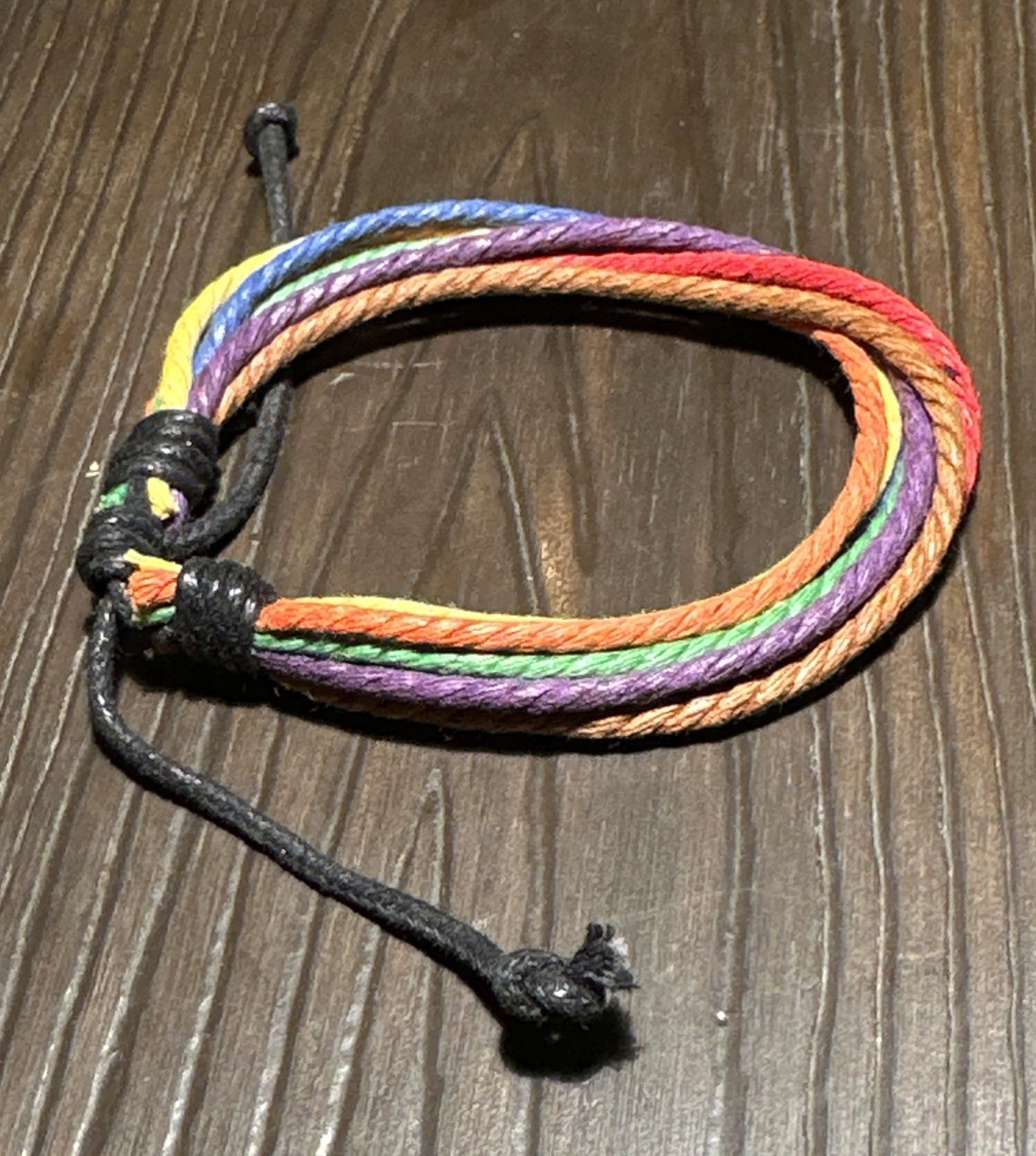 7 Pc Rainbow LGBT Lesbian Gay Pride Friendship Briaded Rope Adjustable Bracelets