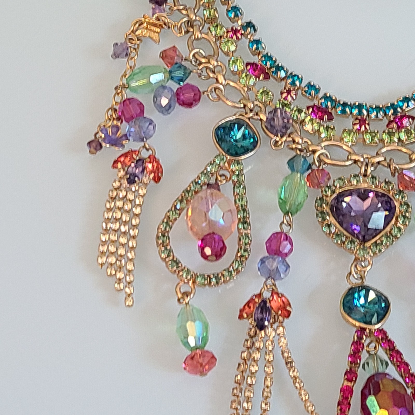 SALE ONE OF A KIND KIRKS FOLLY 6 IN WIDE BIB WITH 4 IN DROP NECKLACE SET WOW