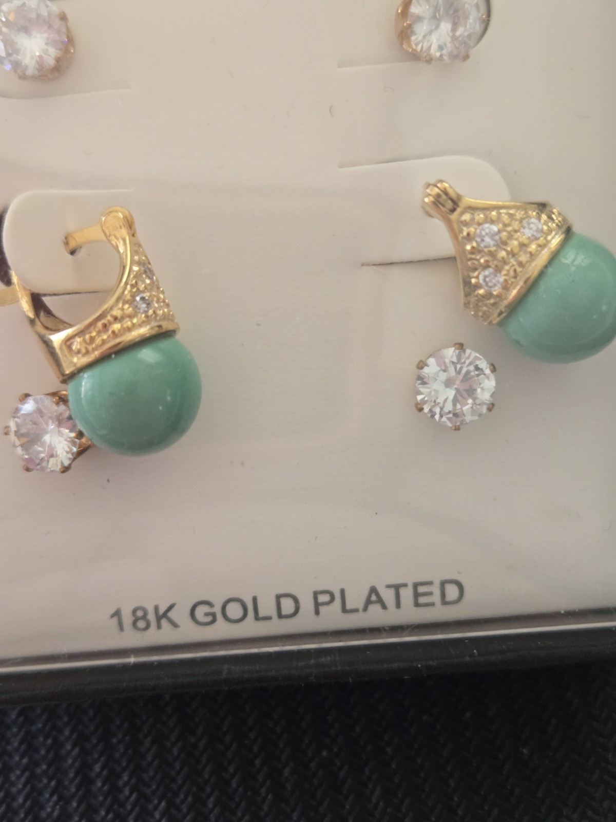 Peermont Jewelry 18k Gold Plated Stud Earrings Set(3 Pairs Of Earrings) New
