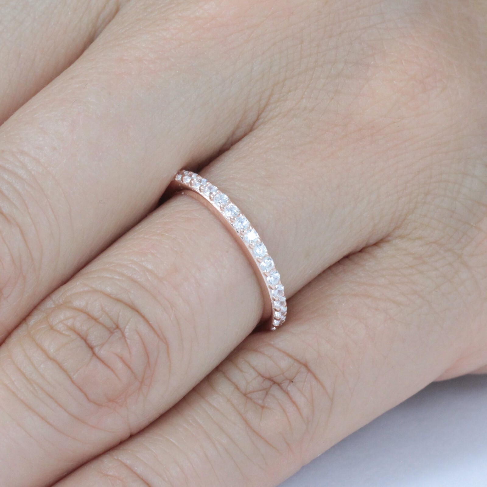 Rose Gold Plate 925 Sterling Silver 1.9mm Wedding Band Ring Size 2.5-15 SA52R