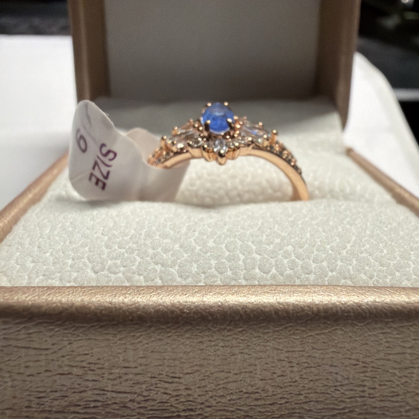 Bomb Party Ring RBP6378 Coming In Hot LC Ocean Blue Quartz Size 9
