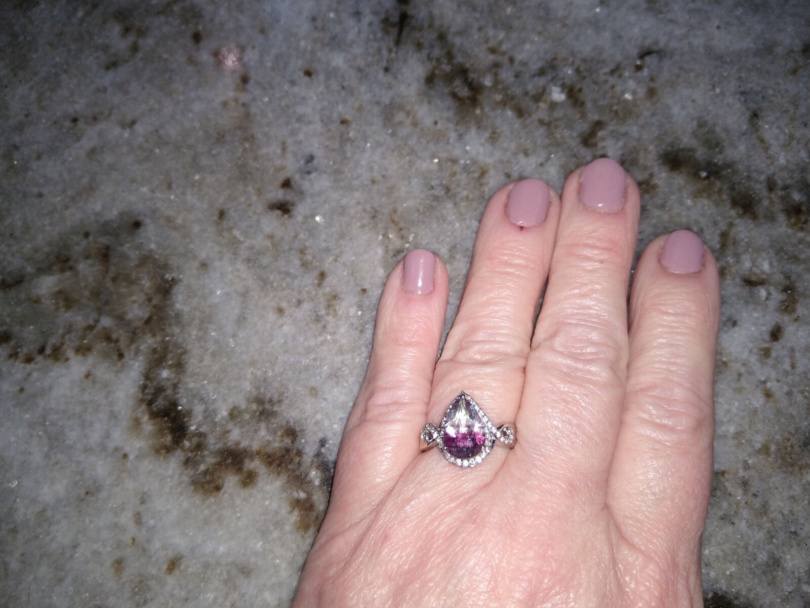 Stunner HUGE 3.80 ctw SOLITAIRE MultiFluorite, Zircon Ring in Plat/SS (Size 7.0)