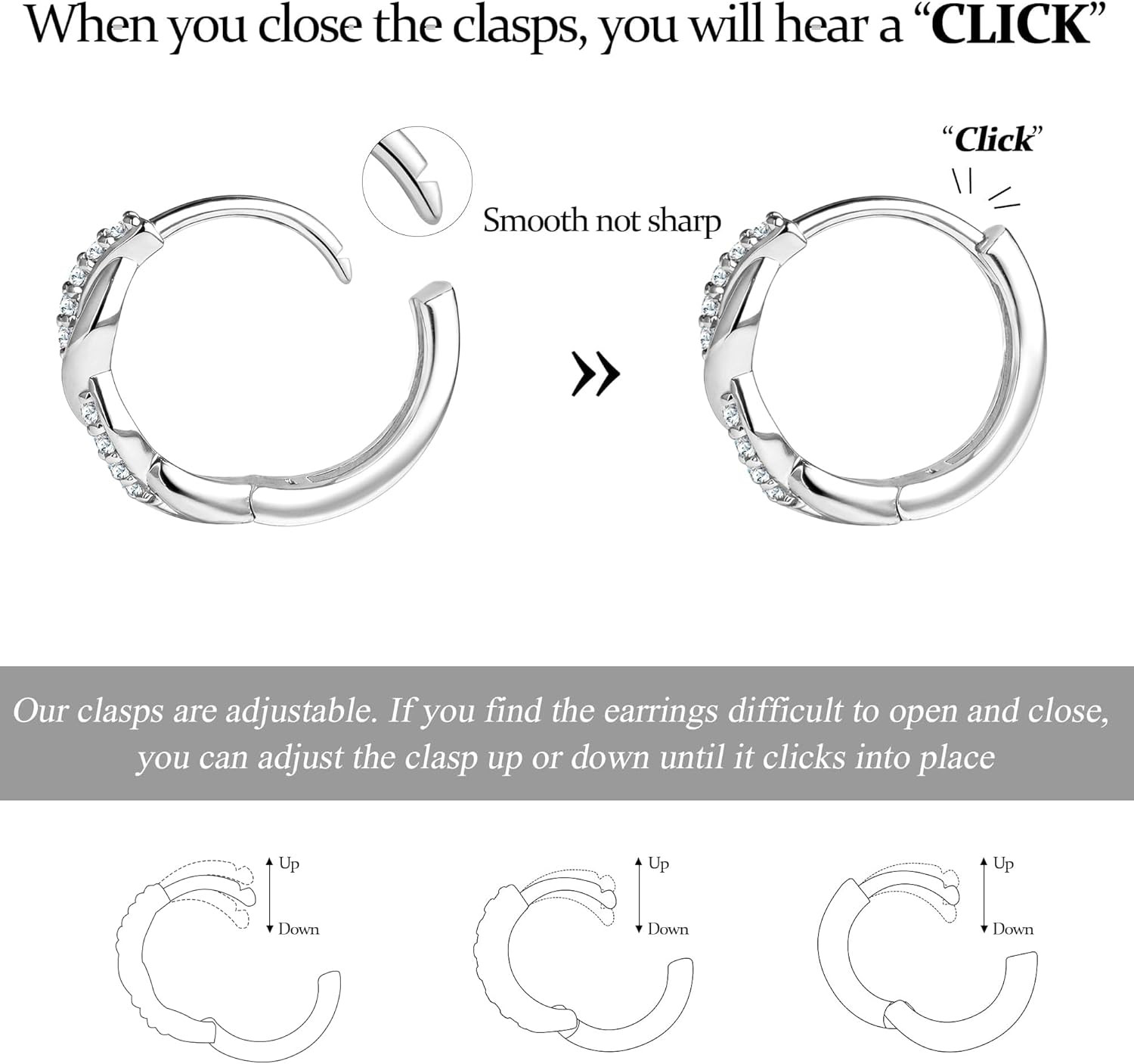 14K Gold Plated Huggie Hoop Earrings for Women, Small Sterling Silver Earring Se