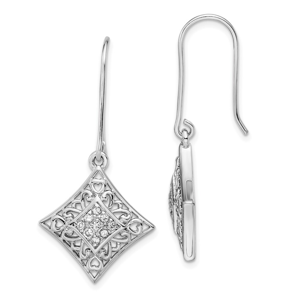 35mm Sentimental Expressions 925 Silver CZ I Love You All Year Long Earrings