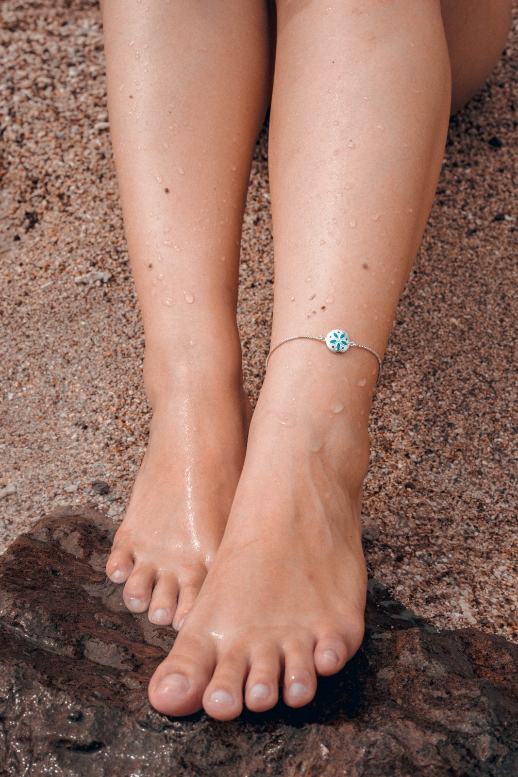 Kivony Hawaiian Blue Fire Opal Starfish Anklet Silver Filled For Women Girls