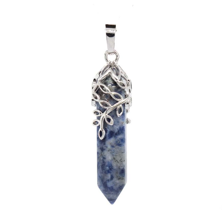 Crystal Hexagon Stone Pendant Amethyst Rose Quartz Jewelry Charm