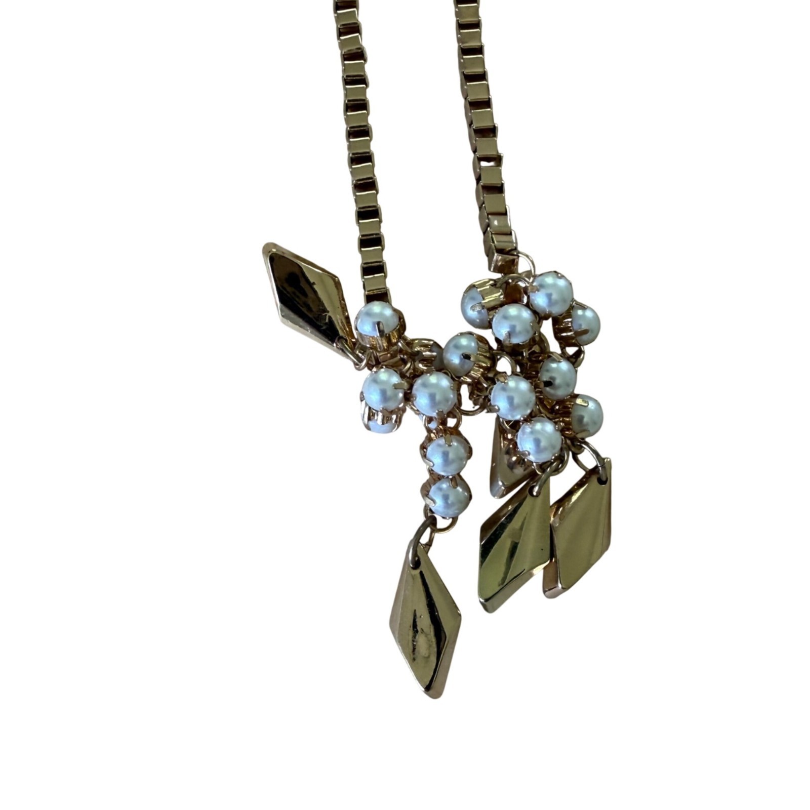 Vintagenspired Charm & Pearl Statement Necklaces Gold-Tone Chains