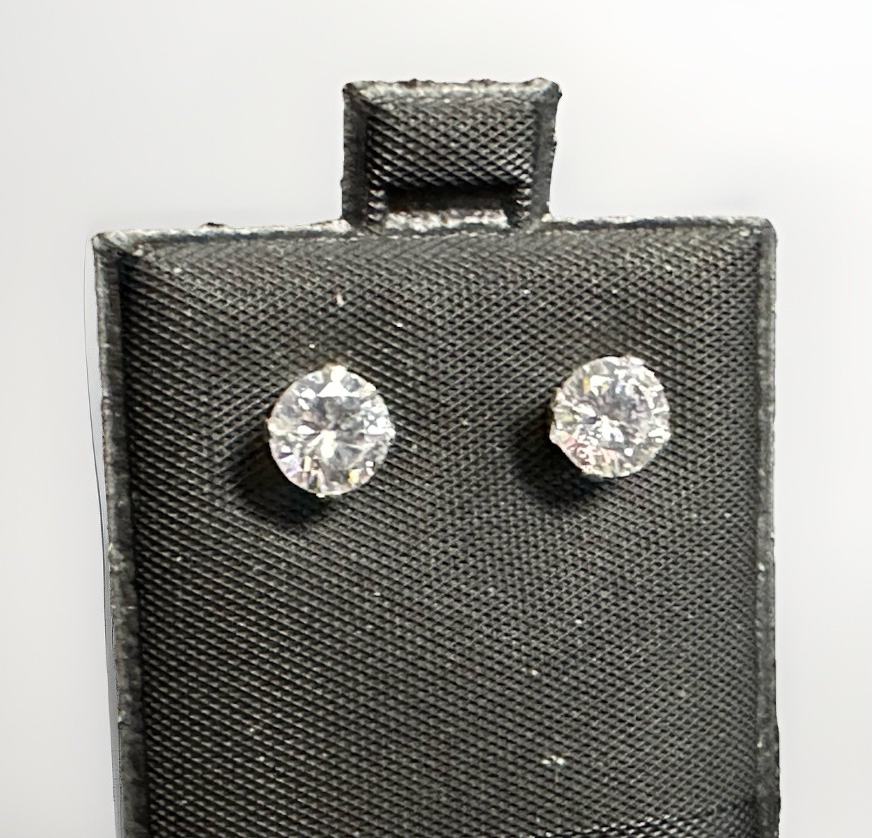 Everyday Luxury Silver 6mm Cubic Zirconia Earrings Unisex Teen Adult Kids Gift