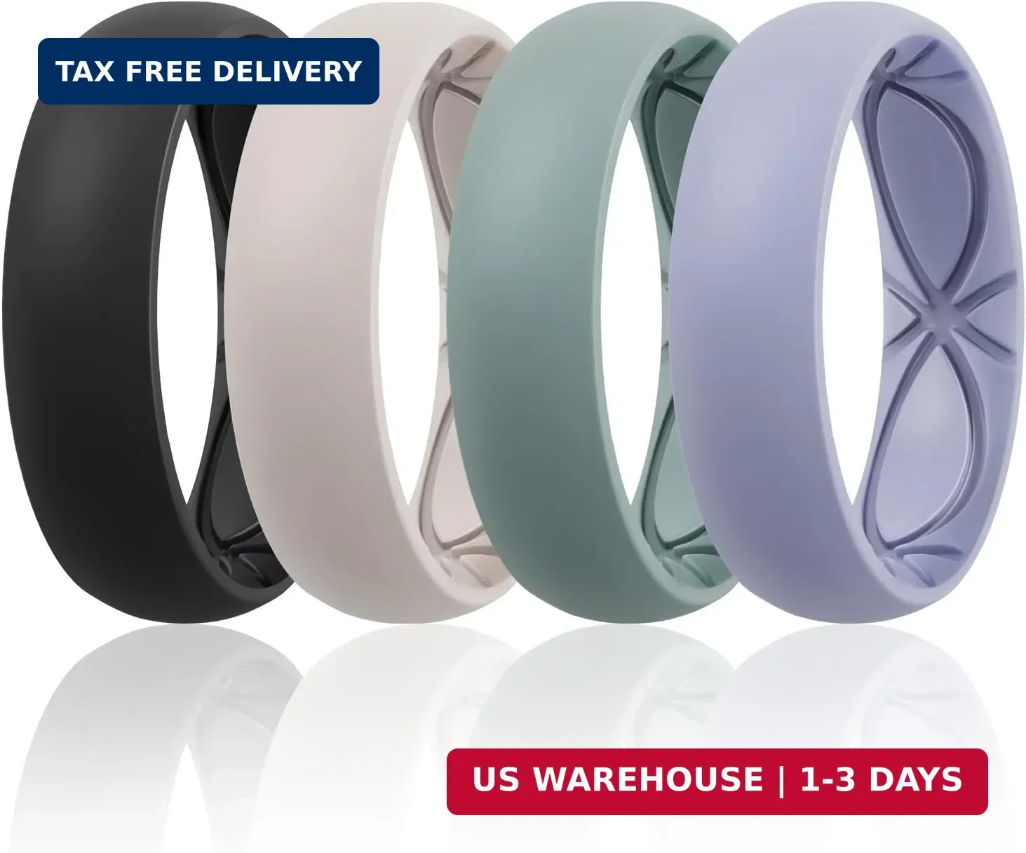 Egnaro 4/5/8 Variety Multipack Ergonomic Breathable Bridal Rings Sets, 6mm Wide