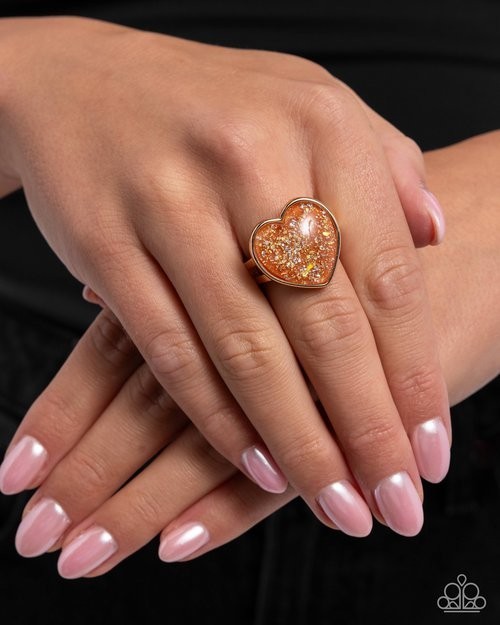 Smitten Season Orange Stretch Ring Fits size 6 to 10