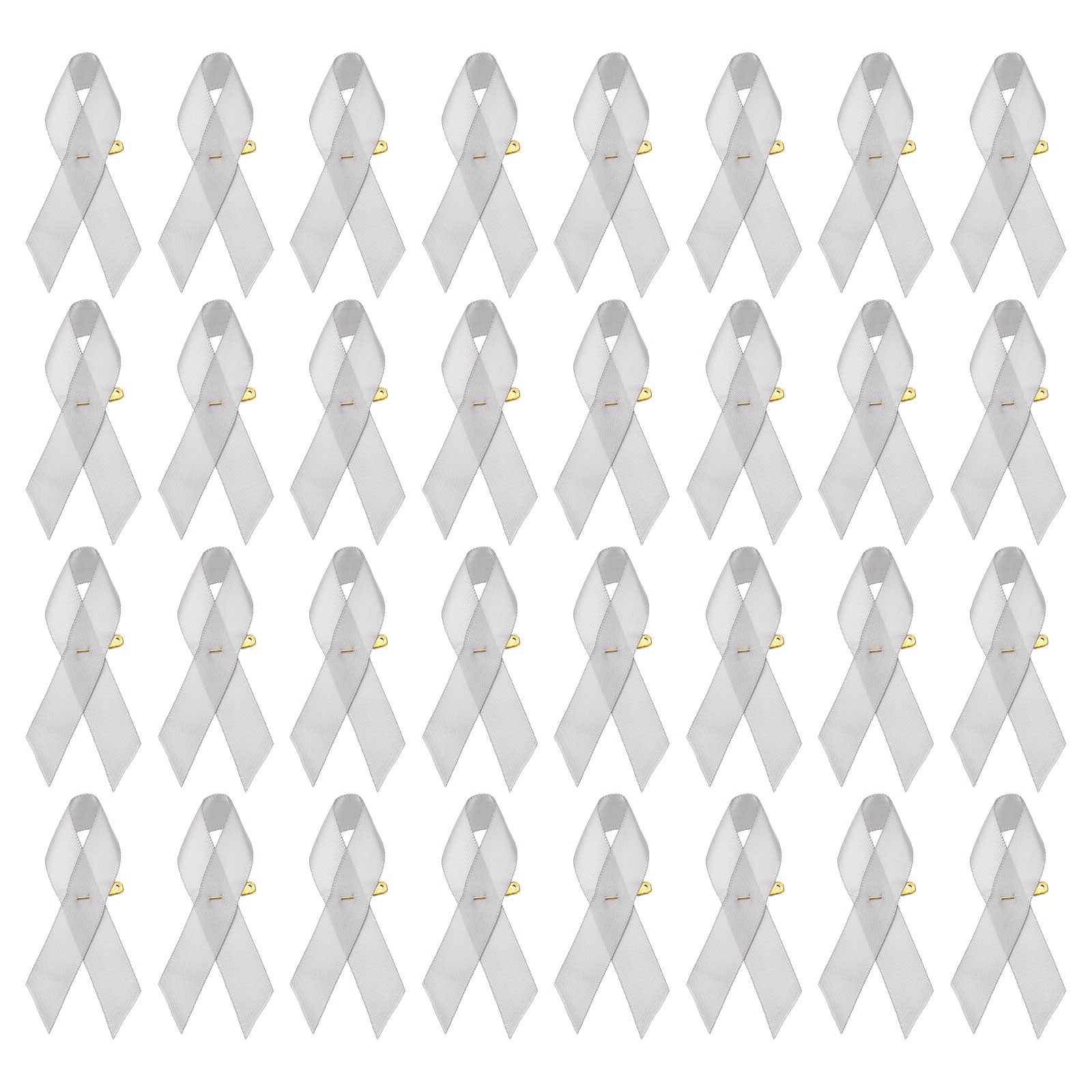 50 Pieces Grey Polyester Ribbon Satin with Safety Pins