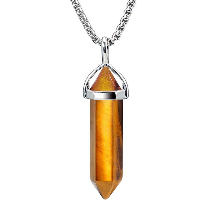 Natural Amethyst Pendant Crystal Stone Chakra Healing Gemstone Necklace Gift