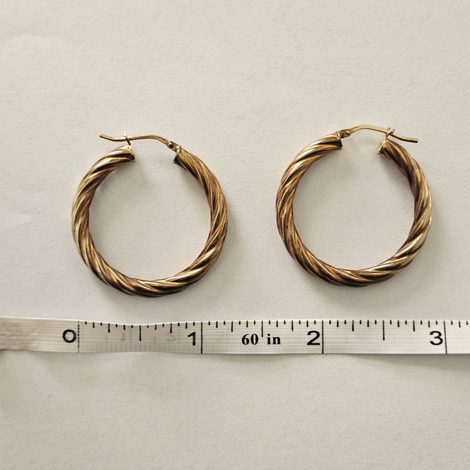 Vintage Sterling Silver Gold Plated Hoop Earrings Retro Bohemian Feminine