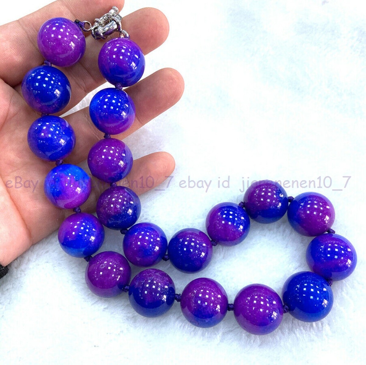 Natural Huge 20mm South Africa Purple Surgilite Round Gems Necklace 18in Z2509
