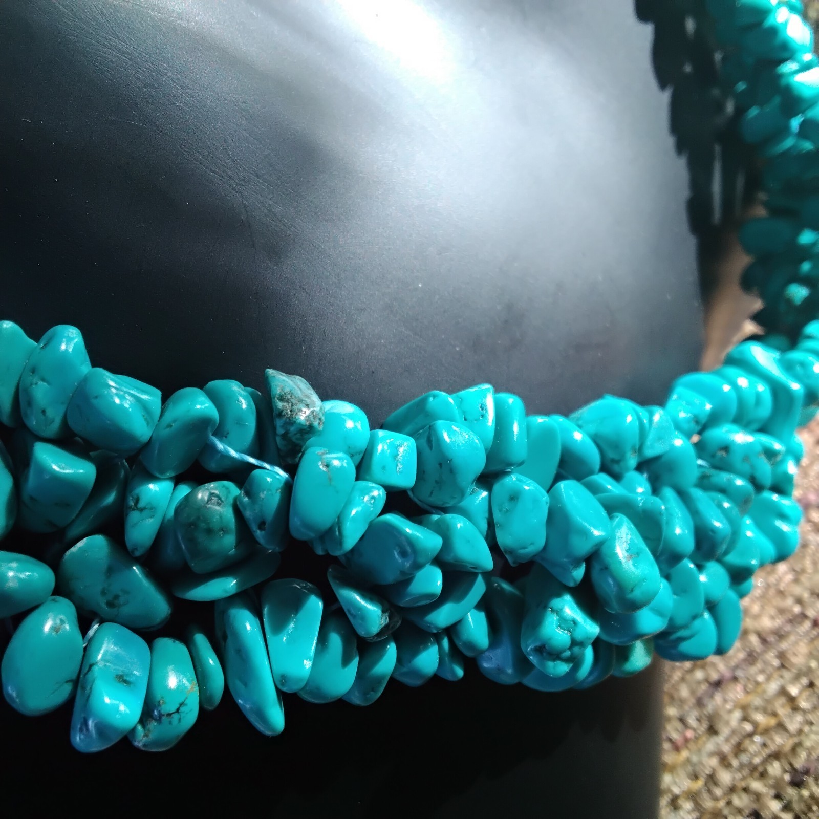 Multistrand strand turquoise magnesite beaded Necklace