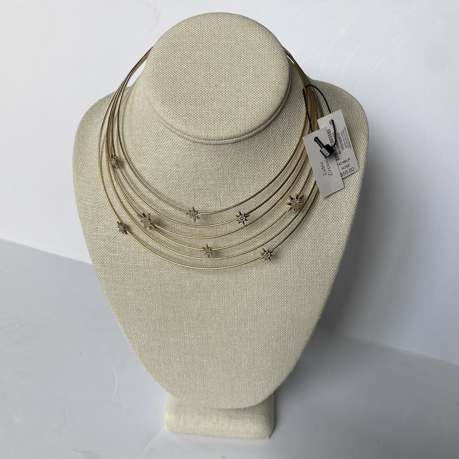 White House Black Market Necklace NWT Collar Bib Cubic Zirconia Stars NEW $55