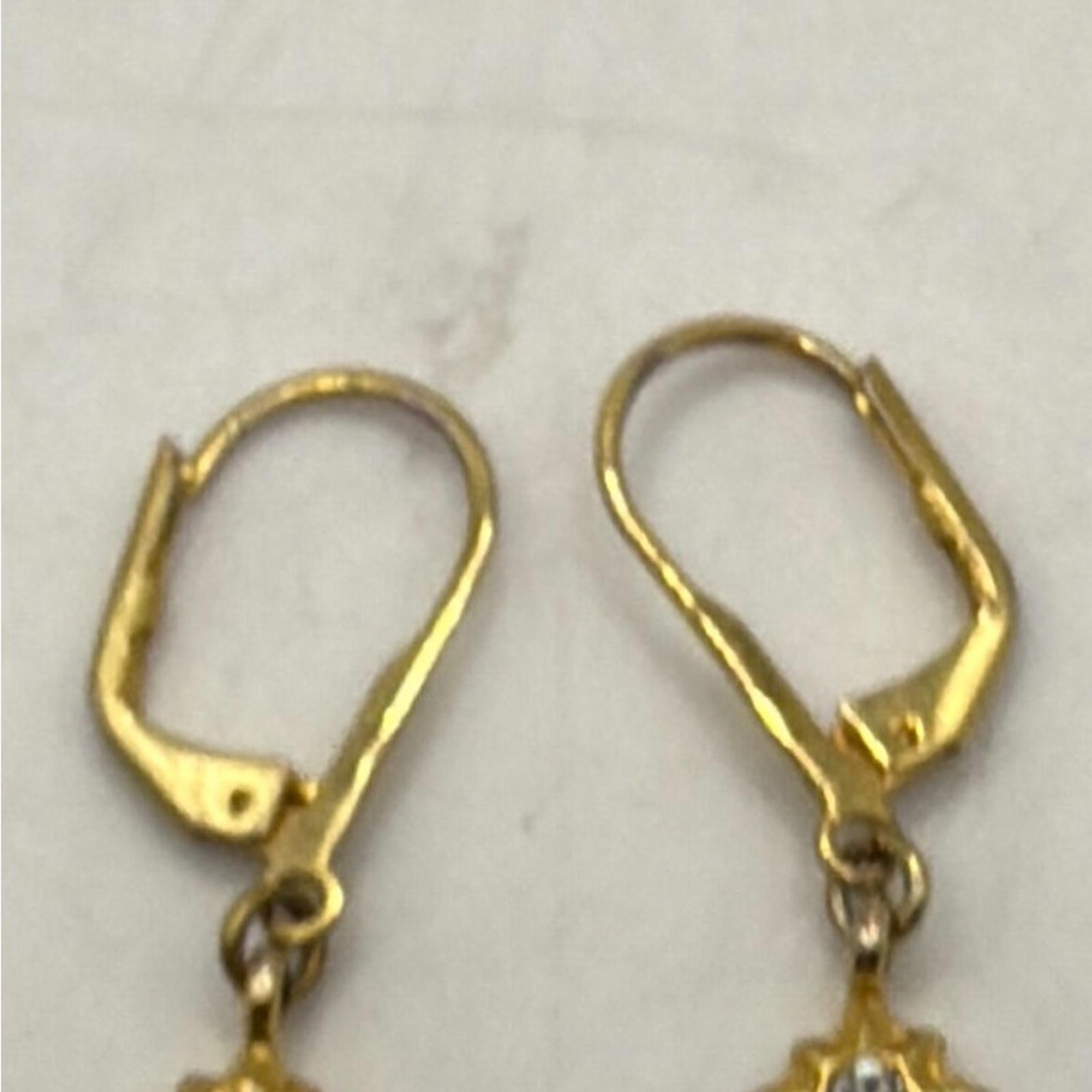 Vtg Christopher Radko Dangle Drop Earrings Set 2 Christmas Tree Bell Jewelry