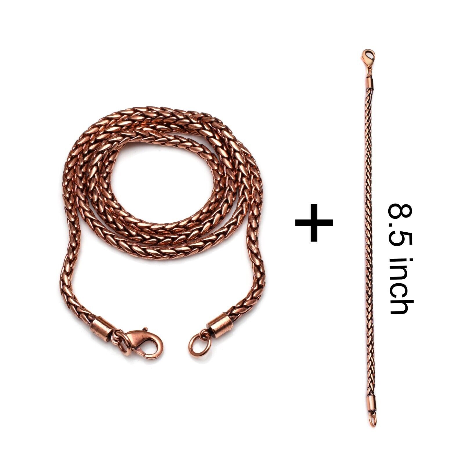 Copper Bead Chain With Lobster Clasp Solid Finished Copper Chain With Bracelet