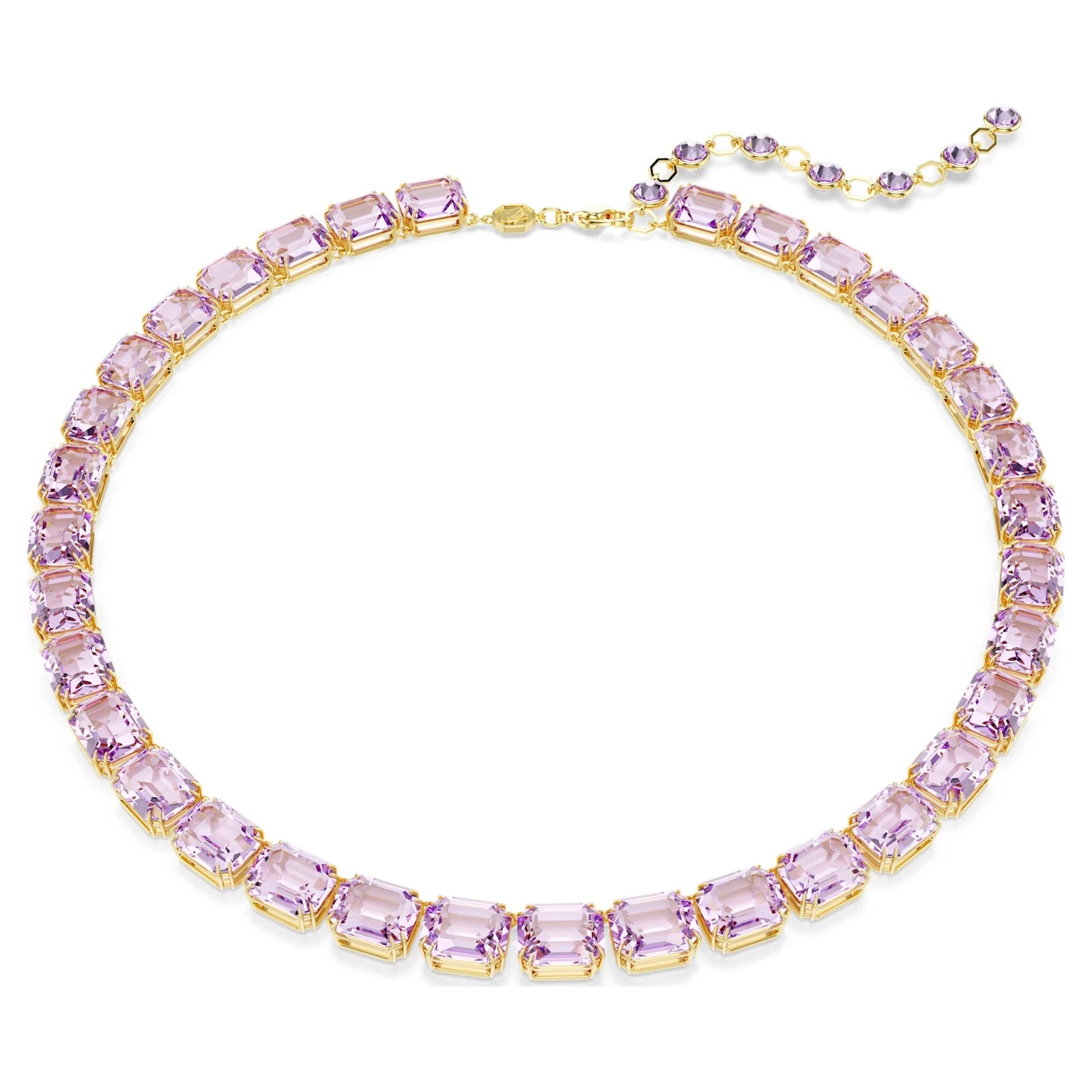 Swarovski Millenia Necklace, Octagon Cut, Purple, Gold-Tone Plated