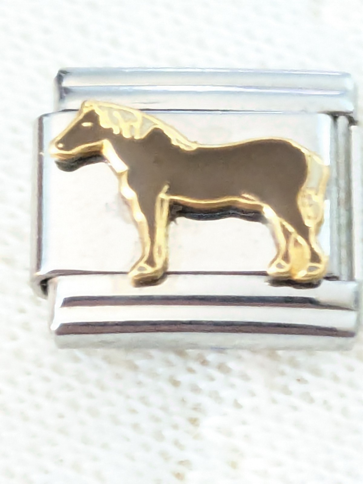 Casa D’Oro Brown Horse Classic 9mm Link Italian Charm C3