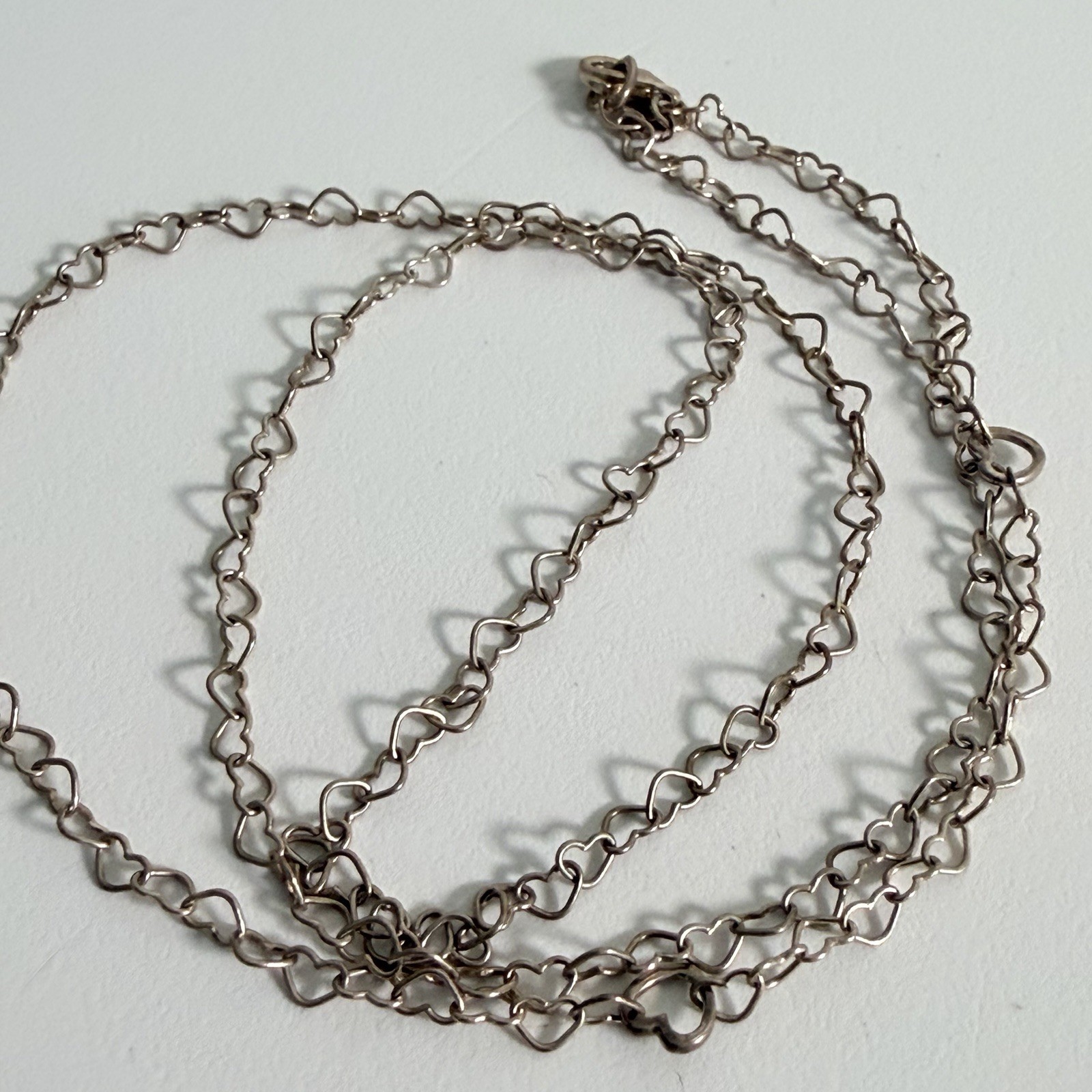 Pandora S925 ALE Silver Heart Linked Necklace Chain