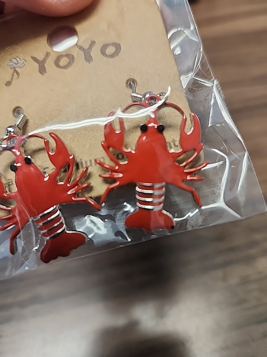 Red crawfish earrings, earrings, Lobster earrings, crawfish, Fashion jewelry