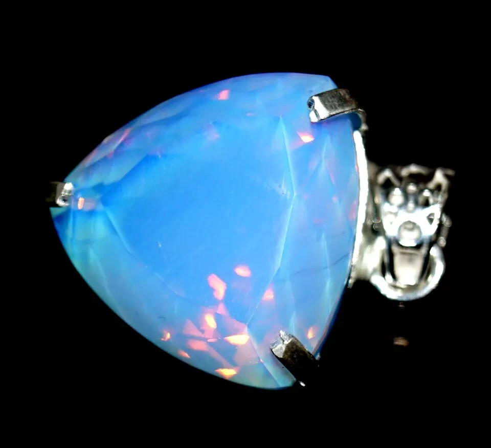 EGL Certified 90.0 Ct Natural Opal 925 Solid Silver Pendant Loose Gemstone