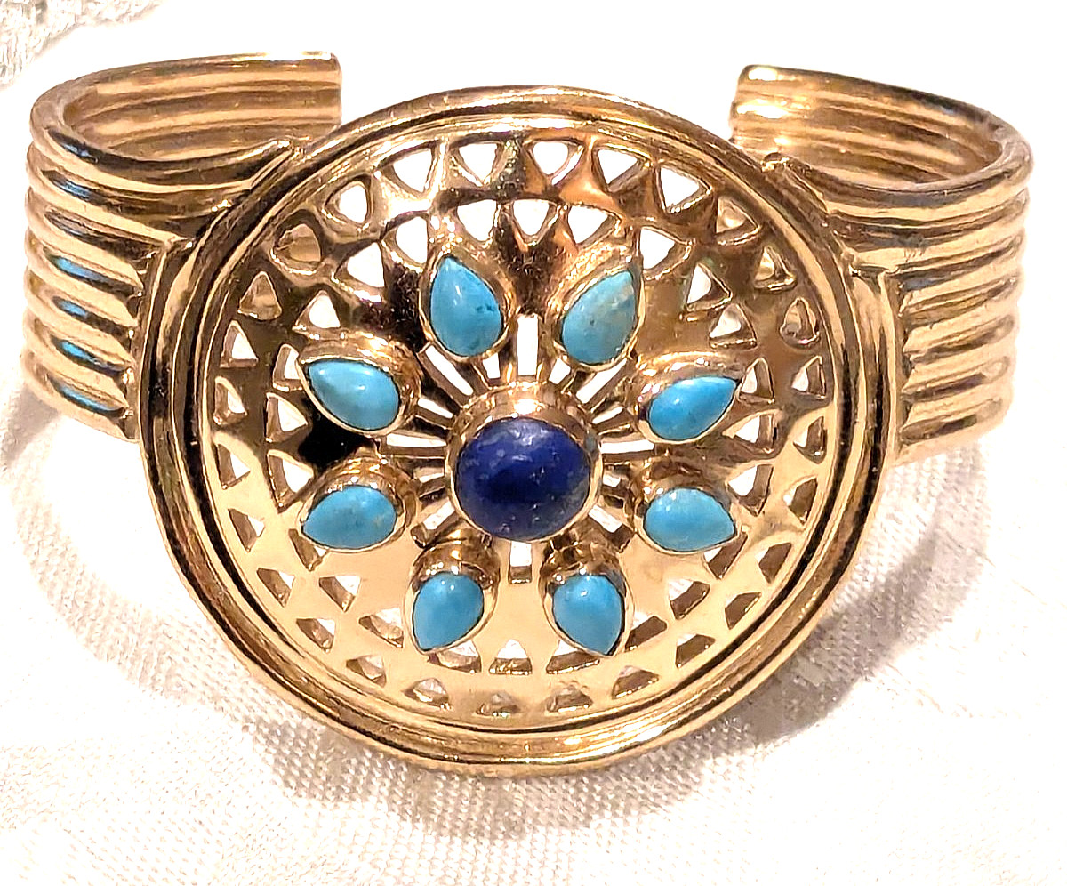 Amrapali Modernist Gold Tone Open Cuff Bracelet India