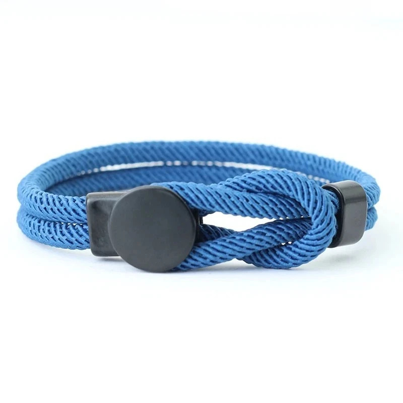 Men’s Double Layer Rope Bracelet Nylon Cord Adjustable Knot Wrist Band Gift
