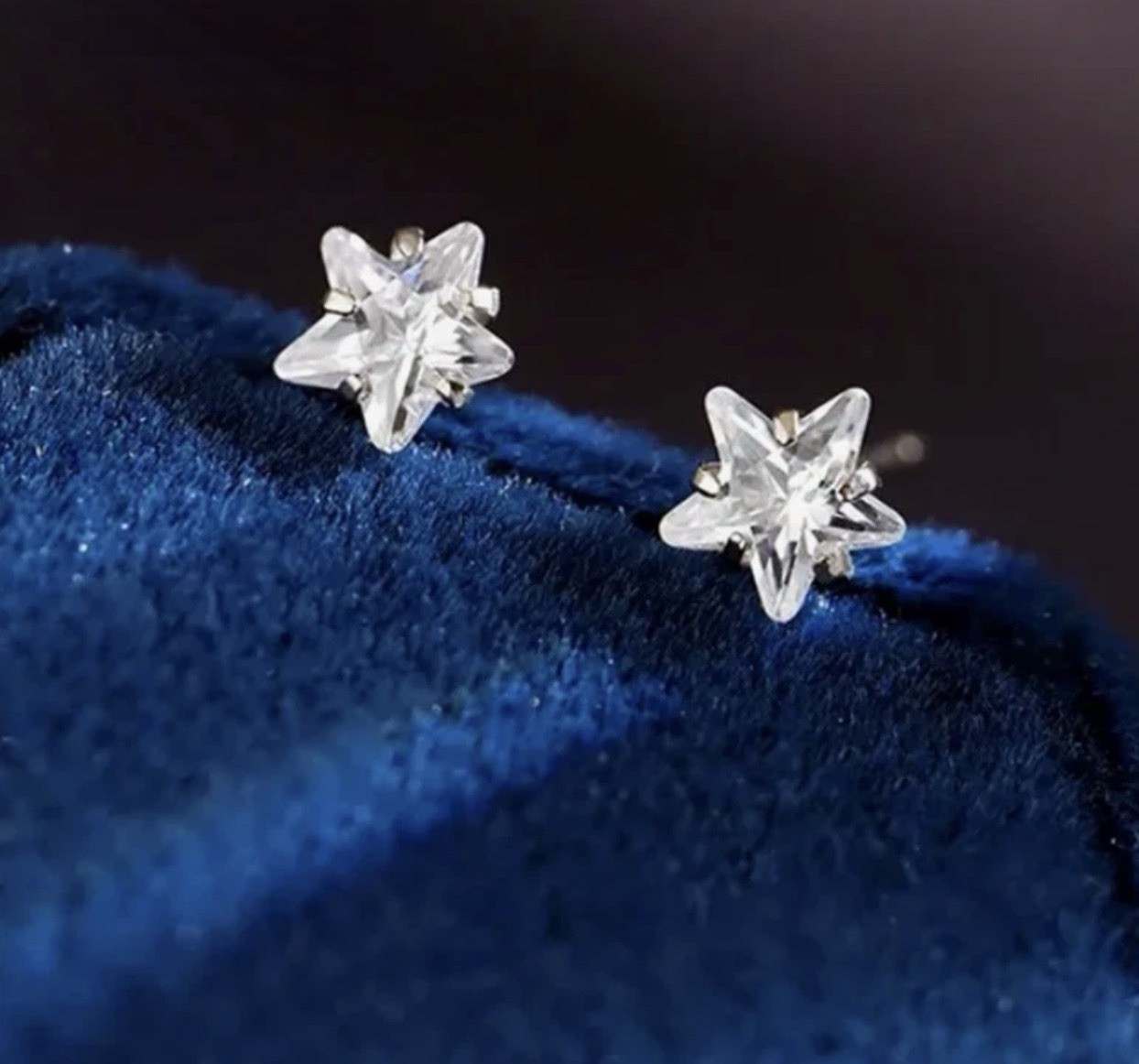 925 Sterling Silver Crystal Star Ear Stud Earrings Jewellery Women Girls Gift UK
