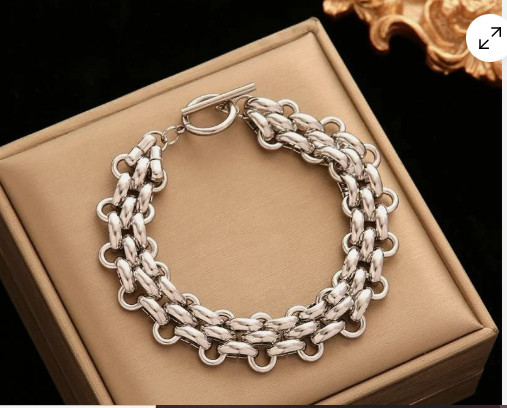 Stainless Steel Gold Color Cuban Chain Bracelet For Women Men Trendy Waterproof