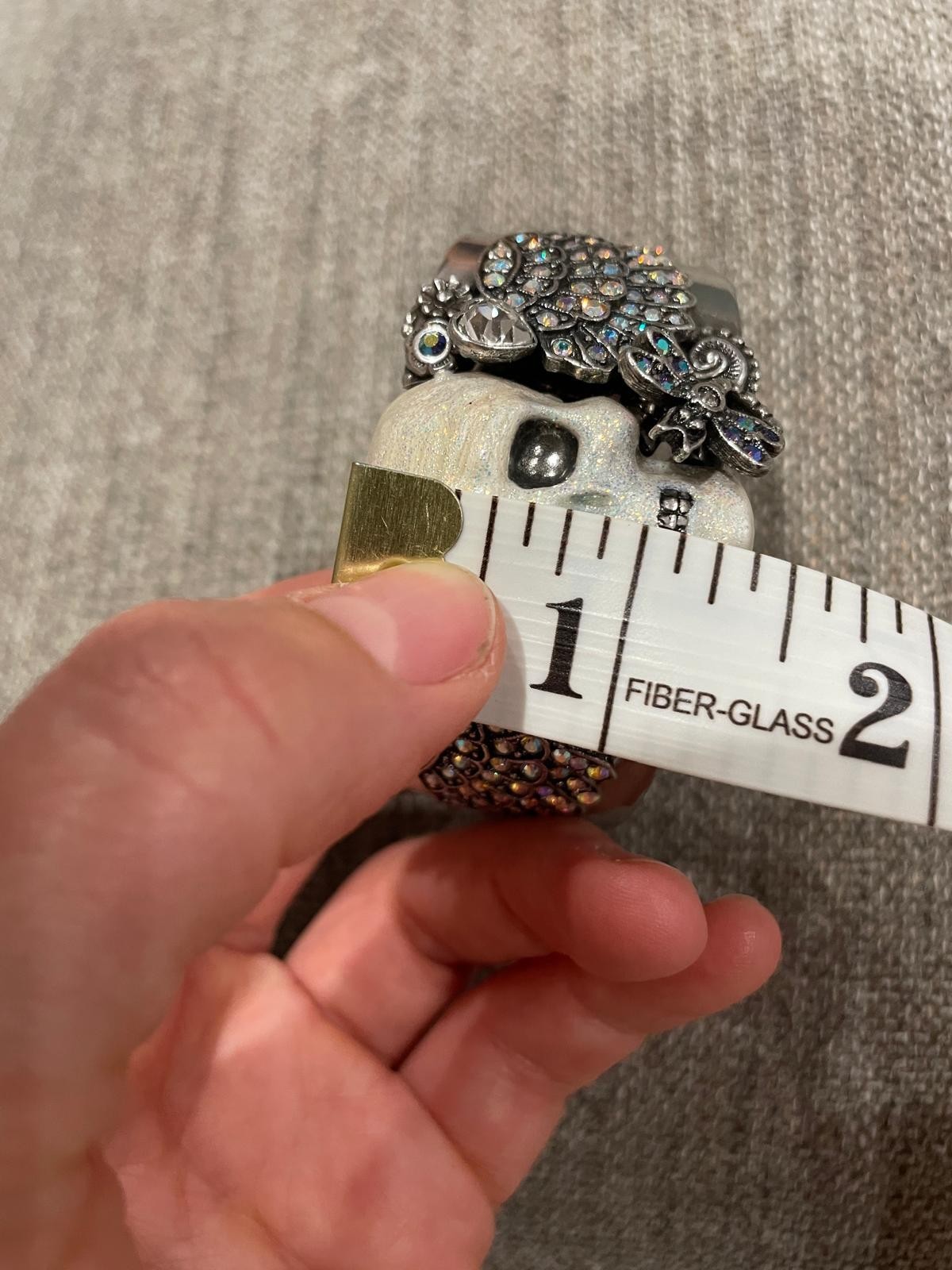 Kirks Folly Rock Star Cuff Bracelet Skull Angel Wings Statement Jewelry