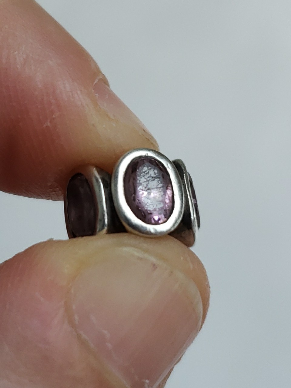 Pandora S925 ALE Pink CZ Oval Lights Charm Read Description