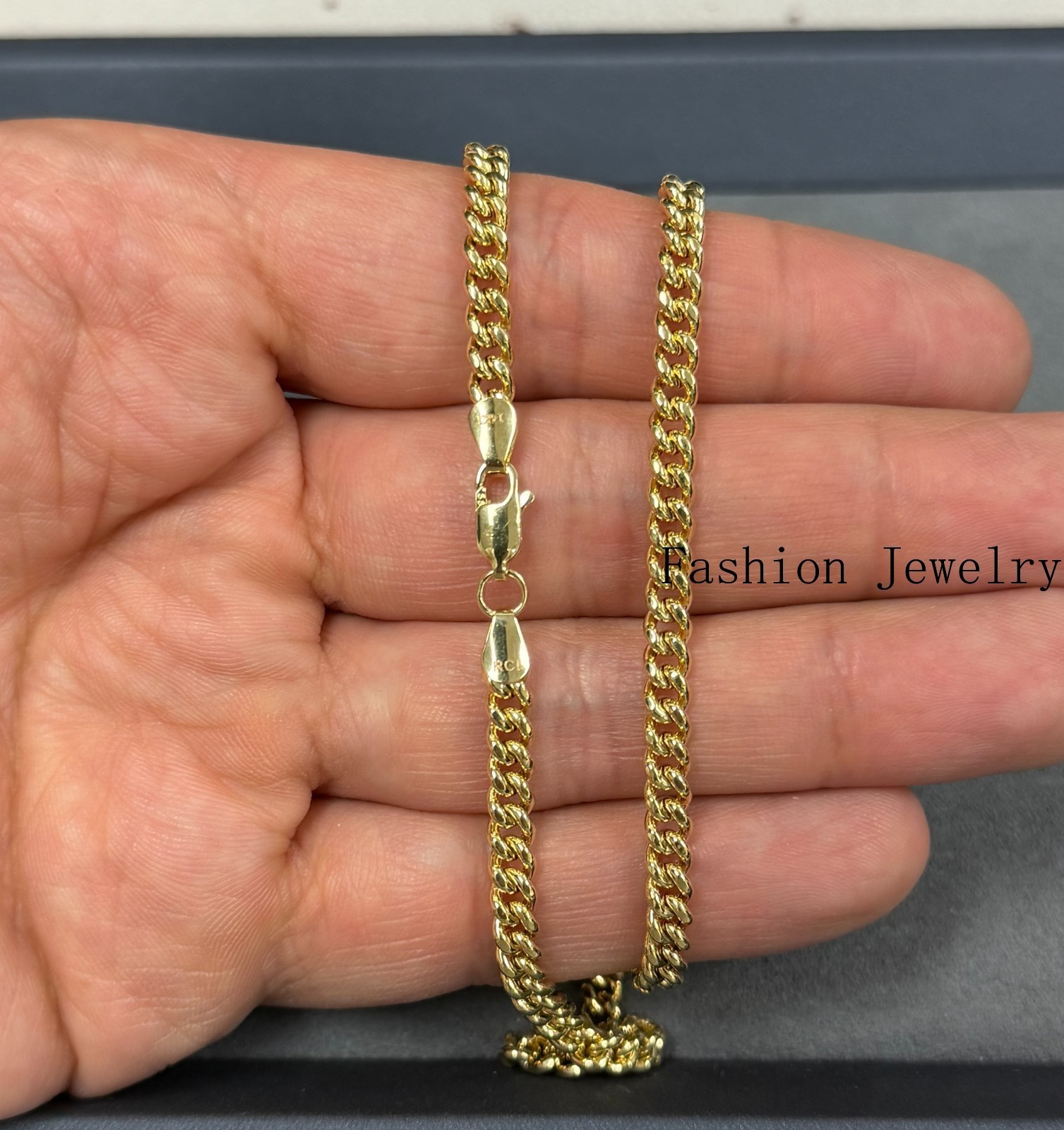 Solid 14k Yellow Gold 4.2mm Miami Cuban Link Chain 20″ Necklace Lobster Lock