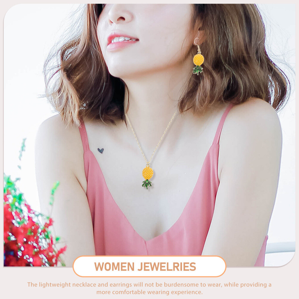 Pineapple Earrings for Women Upside down Jewelry Necklace Collection Travel