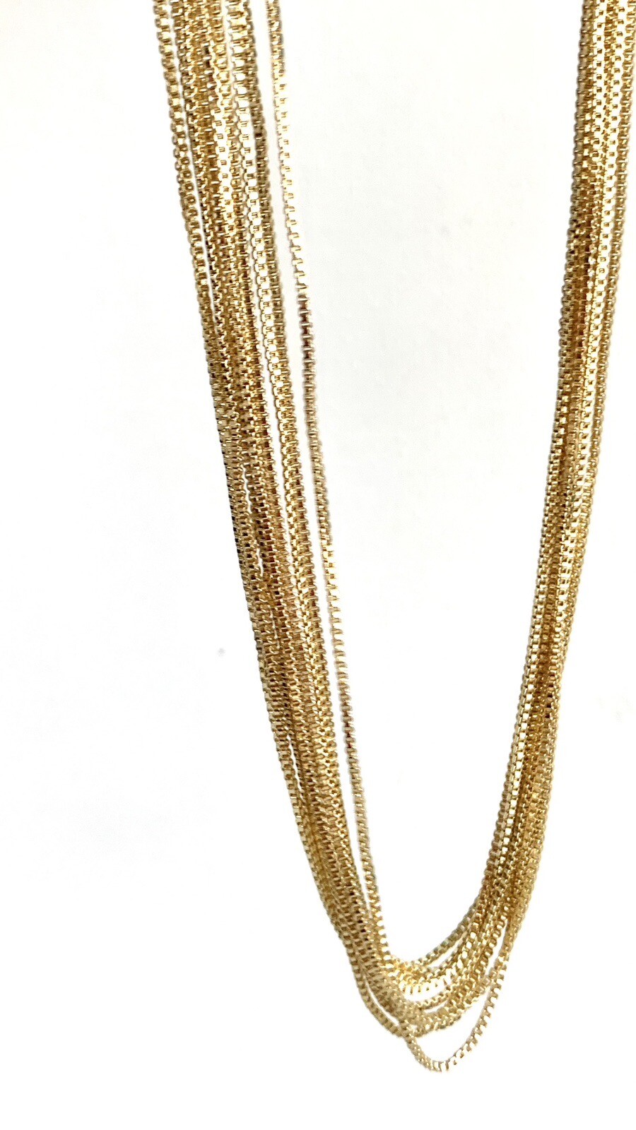 18K GOLD FILLED Over Premium Brass 1.2mm Classic Box CHAIN 16” Water Resistant