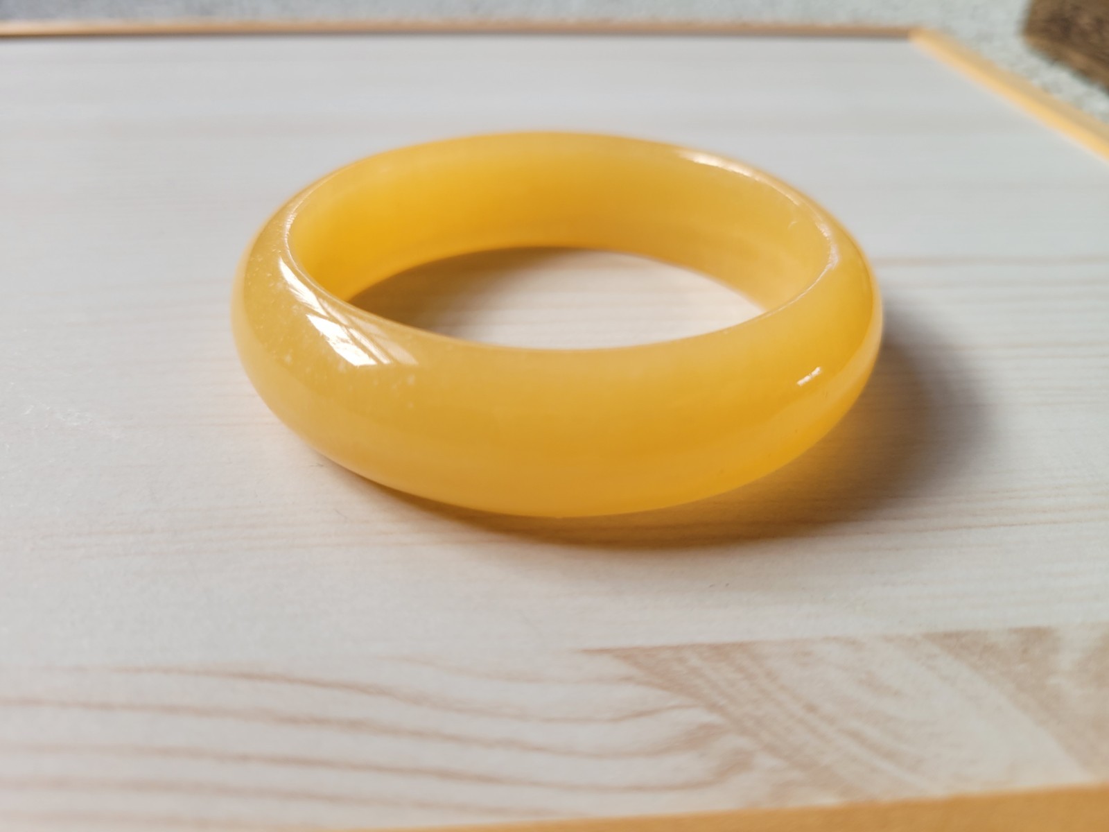 Natural Yellow Calcite Bangle inner Diameter 57mm Orange Crystal Bracelet