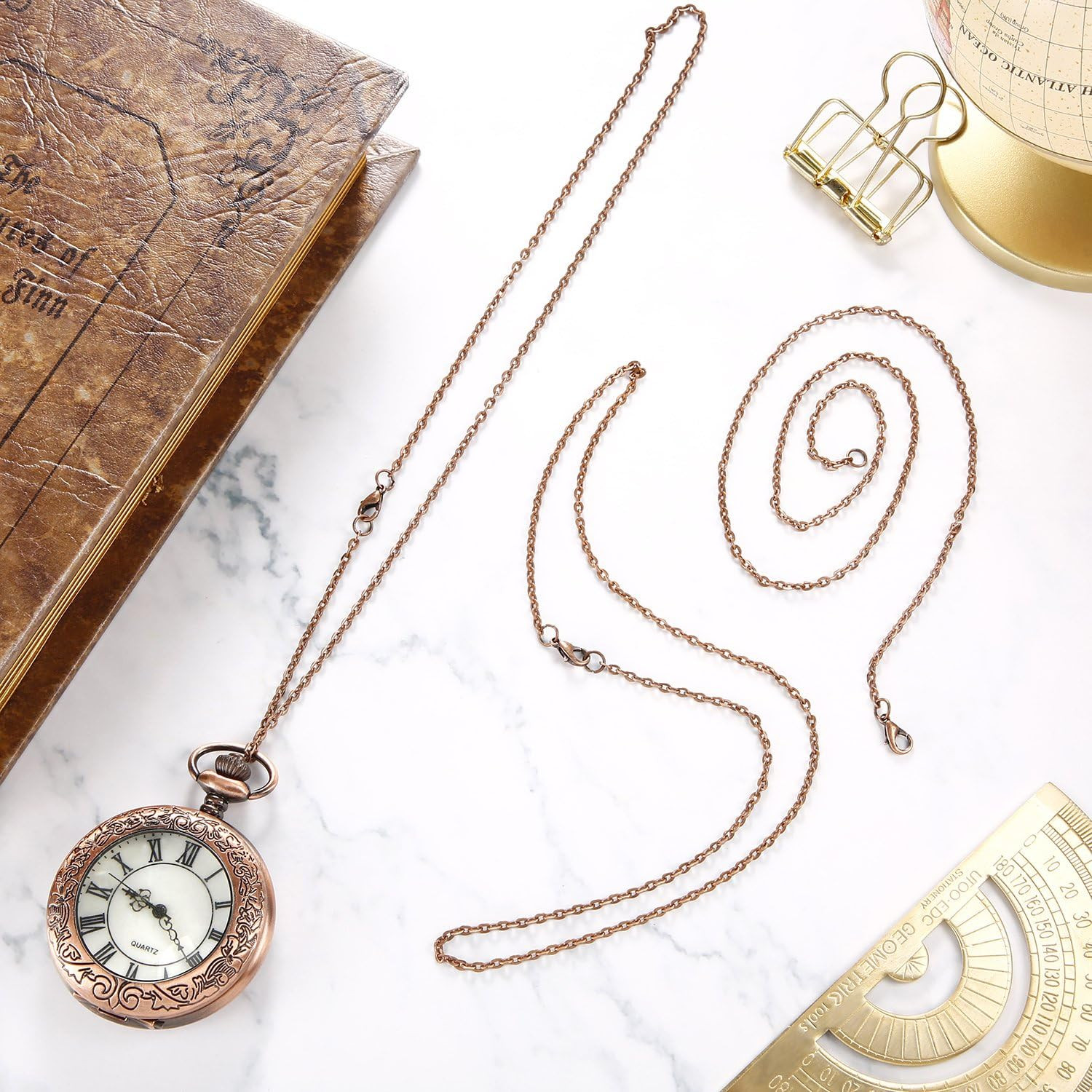 24 Pack Antique Red Copper Cable Chain Necklace Twisted Link Chain for Jewelry M