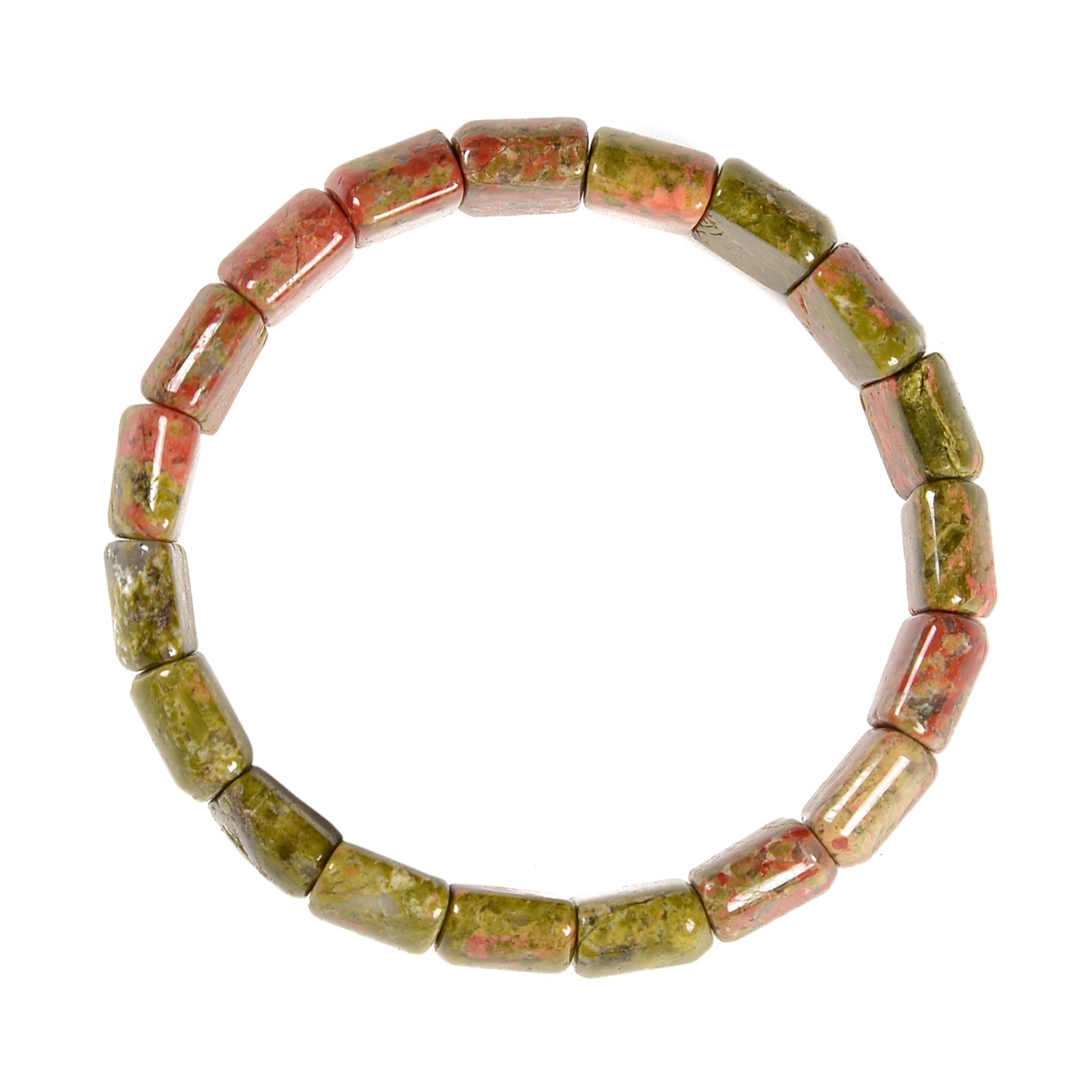 Unakite Double Drill Bracelet Size Approx 11x15mm Length 7.5″ (11x15mm)