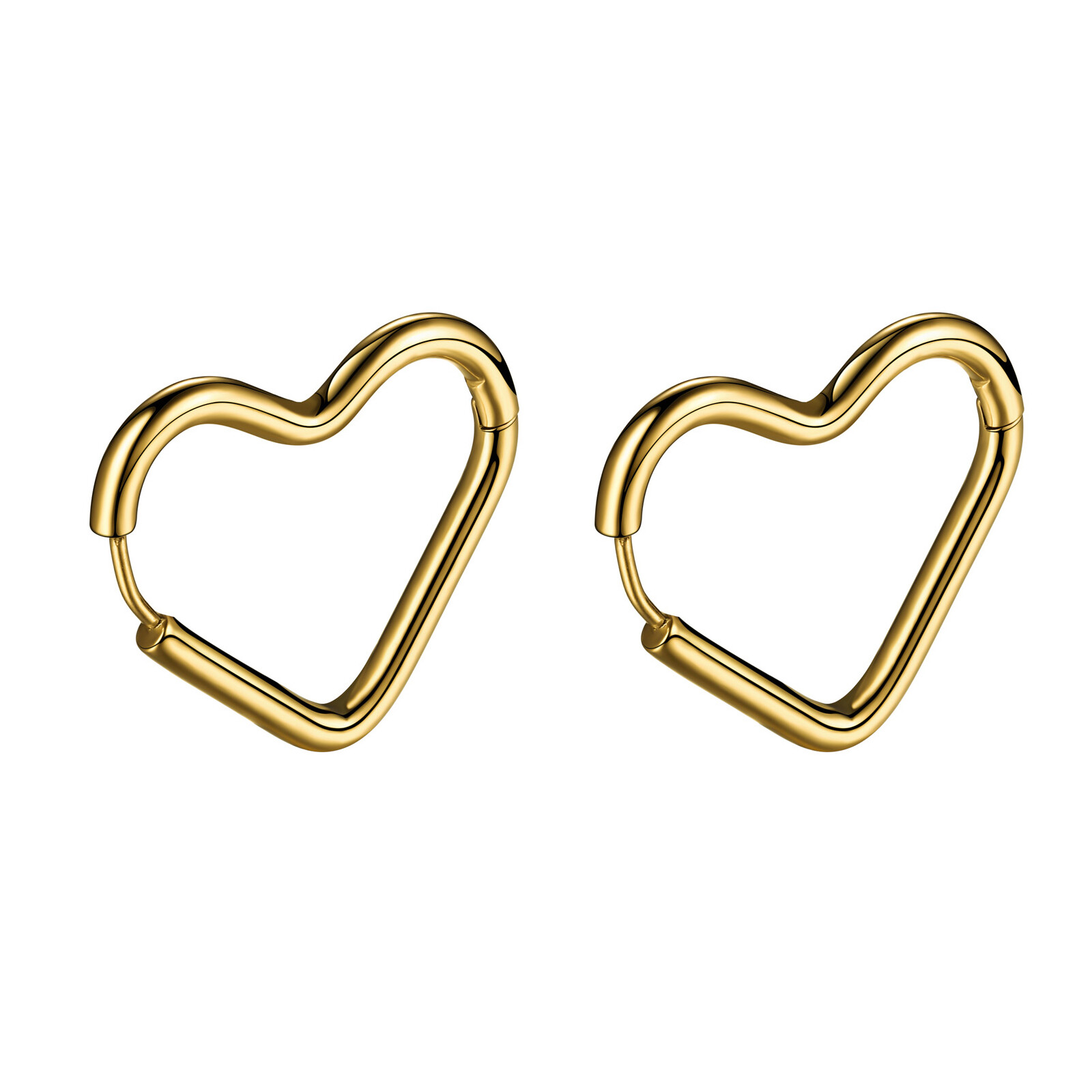 6pcs Women 316L Surgical Steel Heart Hoop Earrings Piercing Hypoallergenic Studs