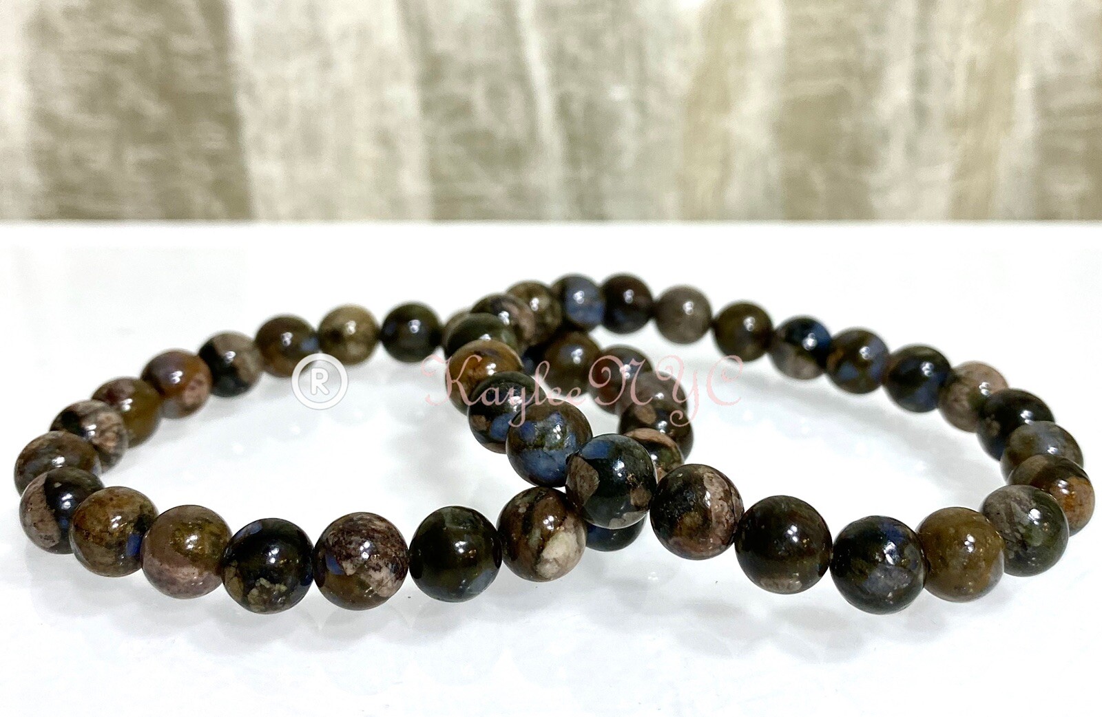 Wholesale Lot 6 Pcs Natural Que Sera 8mm 7.5” Crystal Healing Stretch Bracelet