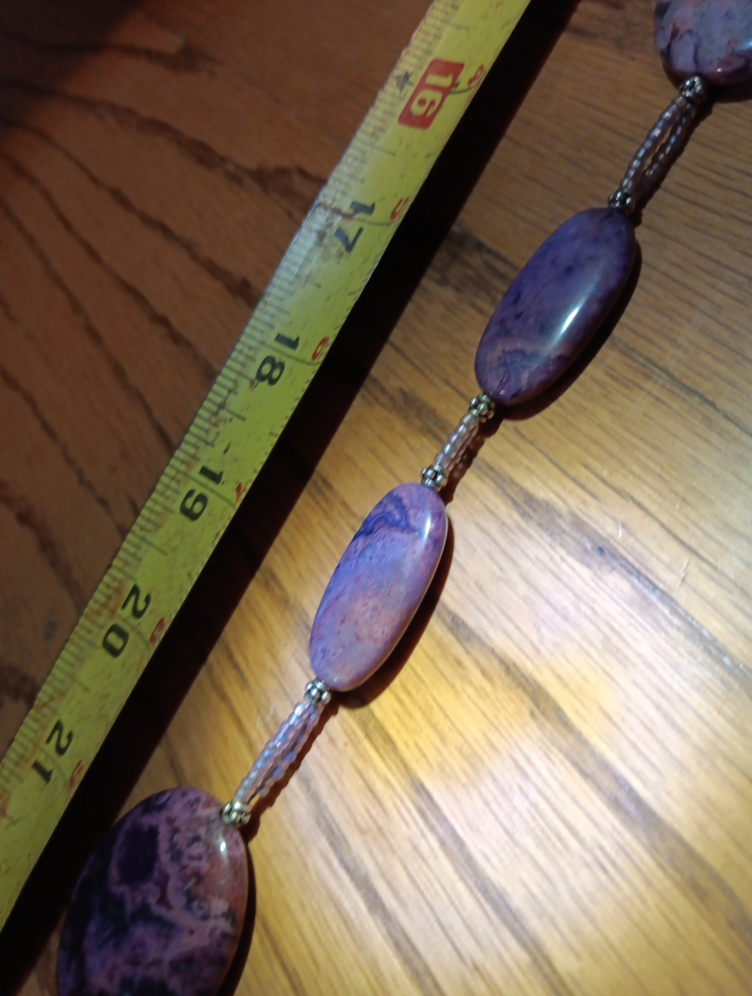 Purple Stone Necklace. 23 In Long